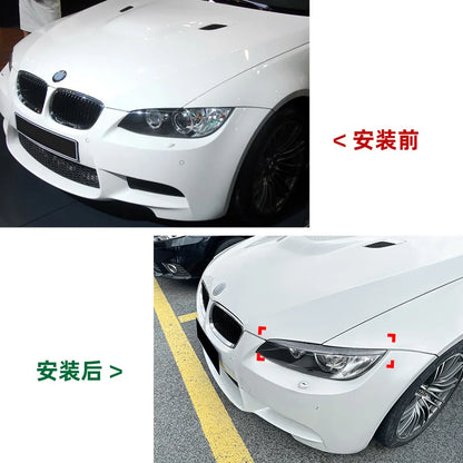 2 Pcs Front Fog Lamp Grille Decorative Covers Stickers for BMW 3 Series E90 M3 E92 E93 2005-2008 Side Canards Fins Splitters