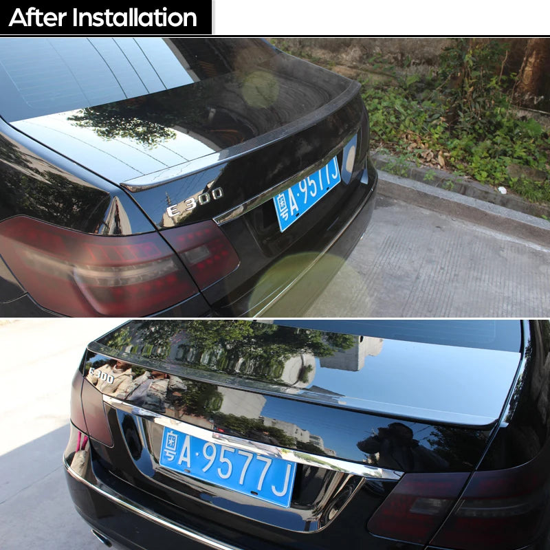 Real Carbon Fiber Trunk Spoiler for Mercedes E Class W212 4-Door Sedan 2010 - 2016 E200 E220 E250 E300 E350 E400 E500 E63 AMG