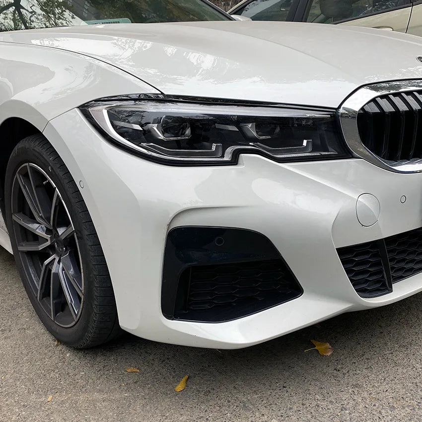 2PCS Car Headlights Eyebrow Eyelids For BMW 3 Series G20 G28 Sedan 320i 325i 330i Pre-Facelift 2019-2022 ABS Trim Cover Sticker