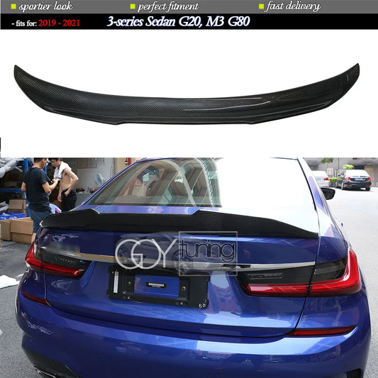 Carbon Fiber Rear Trunk Spoiler Duck-tail Deck Wing for BMW New 3 Series G20 (2019 - 2024), M3 G80, Perfect Fitment