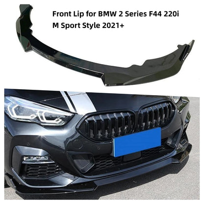 Front Bumper Lip Spoiler for BMW New 2 Seires F44 220i M Sport Style 2021+ Splitter Diffuser Canard Body Kit Car Accessories