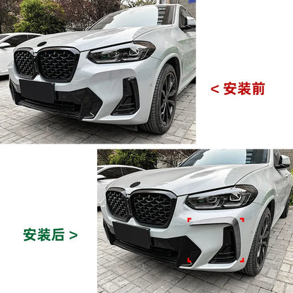 Car Styling Front Bumper Spoiler Both Side Canard Decoration Cover for BMW X3 X4 G01 G02 M Sport LCI 2022+ Vent Trim Splitter