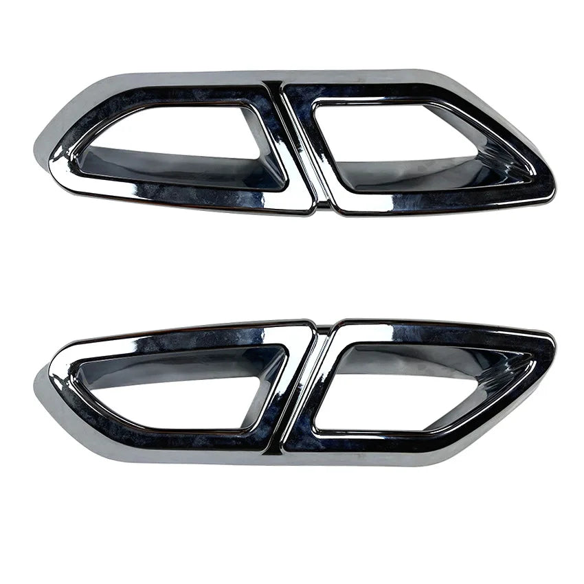 2Pcs Silver Rear Bumper Diffuser Lip Spoiler Air outlet Exhaust Strip Cover Trim For Volkswagen VW Passat B8 Black Car Body Kit