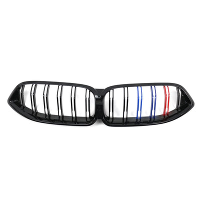 Car Front Grille for BMW 8 Series G14 G15 G16 2020+ Mesh Grill Racing Grills Carbon Look ABS Dual Line Styling Car Accessories