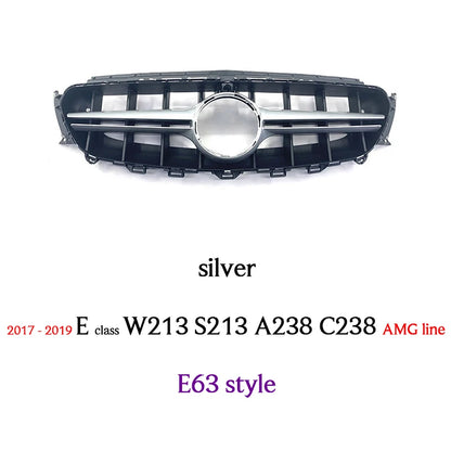 E63 Style Front Radiator Grille fit for 2017 - 2019 Mercedes E Class Pre-facelifted W213 S213 C238 A238 E200 E300 E350 E400 E43