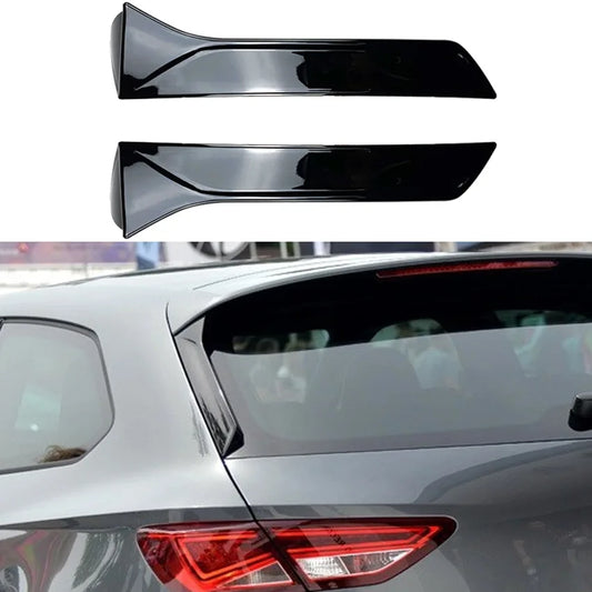 Carbon Fiber 2 Pcs Rear Window Side Spoiler Diffuser Tail Fin Fit for Volkswagen VW Seat Leon FR MK3 MK3.5 Balck Car Accessories