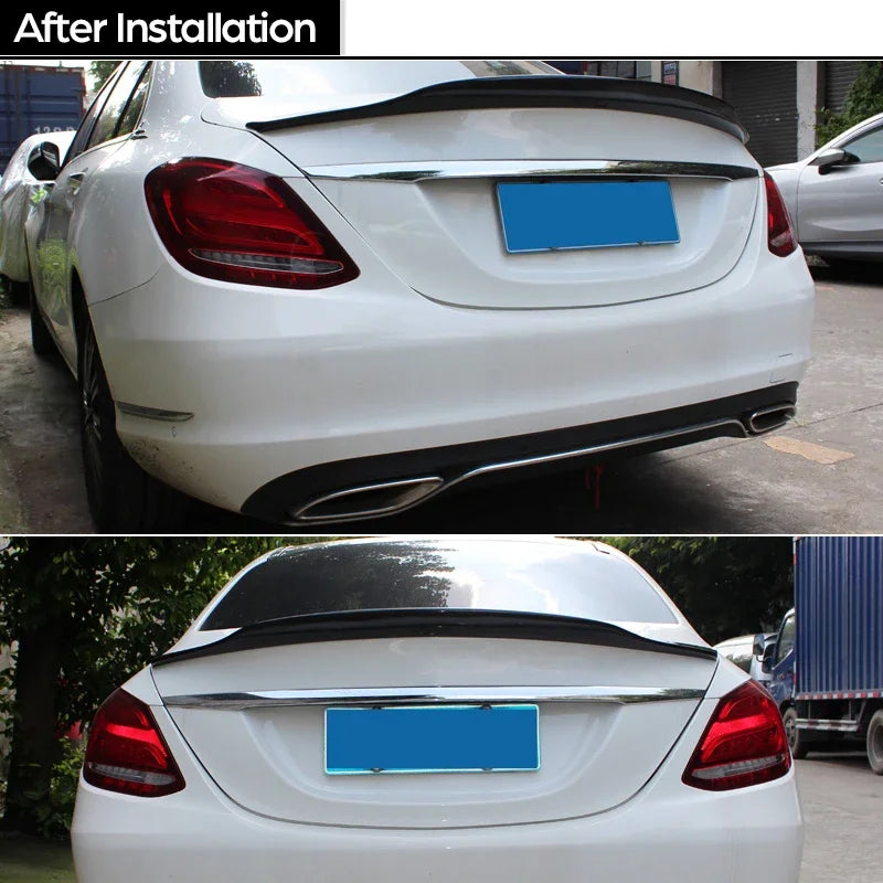 3*3 Carbon Fiber Rear Trunk Spoiler for Mercedes 2015 - 2020 C Class W205 4-Door Sedan C180 C200 C220 C300 C250 C43 C450 C63 AMG