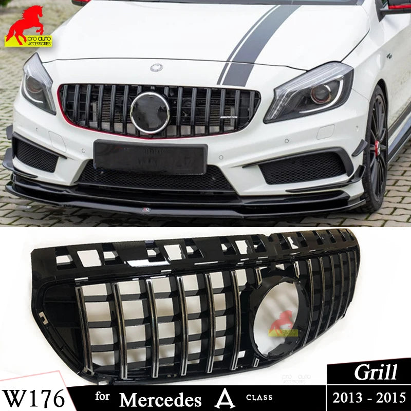 W176  Front GTR Grille Pre-facelift  for 2013 - 2015 Mercedes A Class Hatchback A180 A200 A220 A250 Except for A45 AMG Grills