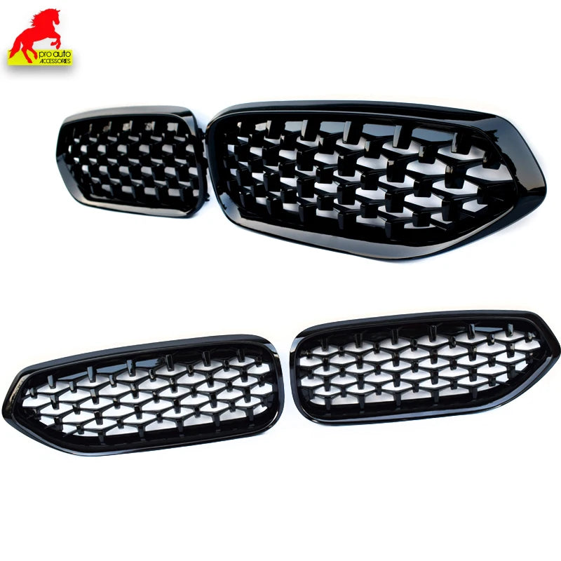 2 Pcs Front Kidney Grill Gloss Black Grille Double Slat for BMW Z4 G29 2019 - 2024 Roadster M40i SDrive 25i Car Style Grills