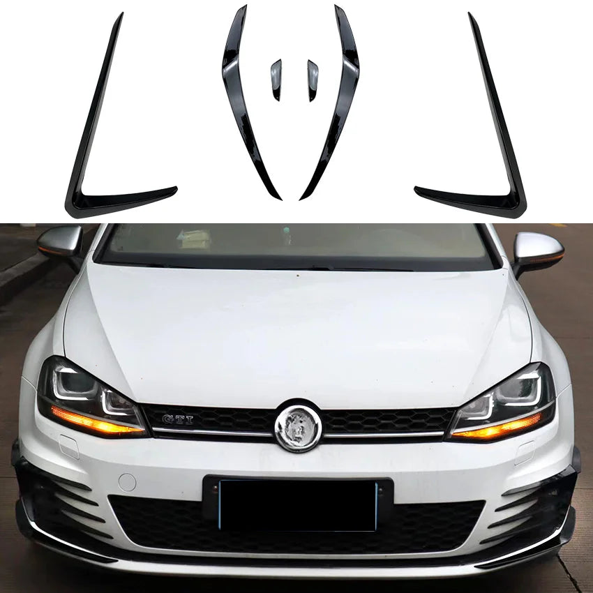 Front Bumper Corner Canards Strip Trim Molding Splitter Protective Cover Car Stickers for Volkswagen VW Golf MK7 GTI 2013-2016