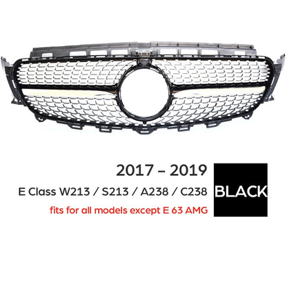 W213 Diamond Front Bumper Grill Mesh Grille for Mercedes 2017 - 2019 E Class Saloon S213 Estate C238 Coupe A238 Cabriolet Sport