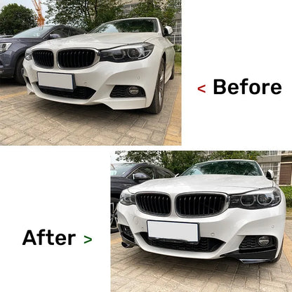 Car Front Bumper Splitter Body Kit Spoiler Black For BMW 3 Series GT F34 320i 325i M Sport 2014-2019 Canard Corner Protector