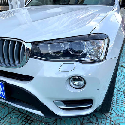 2pcs ABS Gloss Evil Headlight Eyebrows Eyelid Angle Eye For BMW X3 F25 X4 F26 2014-2017 Car Eyelids Lids Body Kit Accessories