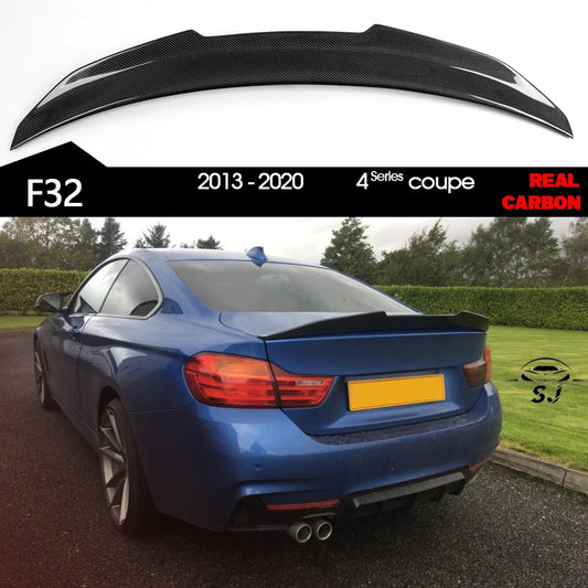 3*3 3K Carbon Fiber Highkick Rear Trunk Spoiler for BMW 4 Series F32 Coupe 2-Door 2013 - 2020 420i 420d 425d 425i 430i 430d 435i