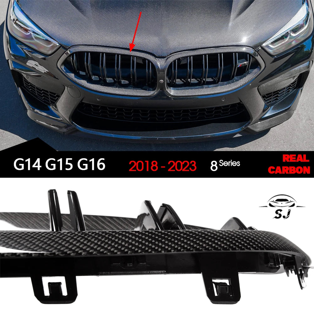 3*3 3K Carbon Fiber Front Bumper Grille for BMW 8 Series G14 Convertible G15 Coupe G16 Gran Coupe 2019 - 2024 840i 850i 840d