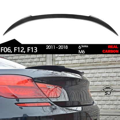 3*3 3K Carbon Fiber V Shape Rear Trunk Spoiler for BMW 6 Series 2-Door F13 Coupe F12 Convertible F06 Gran Coupe 640i 650i M6