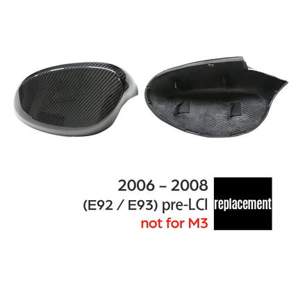 For BMW 1 & 3 Series E8X E9X E87 E82 E81 E88 E90 E91 E92 E93 Pre-LCI & LCI Rear View Side Mirror Cover Carbon Fiber Accessories