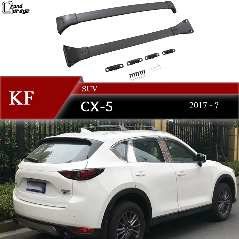 Aluminum Alloy Roof Rack Roof Bar Cross Bar for Mazda CX-5 KF 2017 - ? (MAX: 75KGs) (Black / Silver)