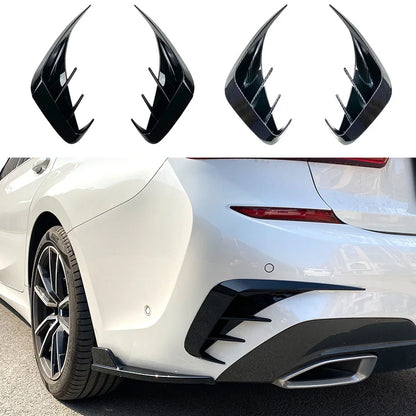 2 PCS Rear Bumper Canard  Lip Body Kit Spoiler Splitter For BMW 3 Series G20 M Sport 320i 330i 2019-2022 Black Car Accessories