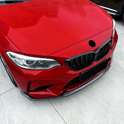 For BMW 2 Series F87 M2 CS Style 2016-2021 Front Bumper Lip Carbon Fiber Spoiler Body Kit Diffuser Splitter Car Accessories