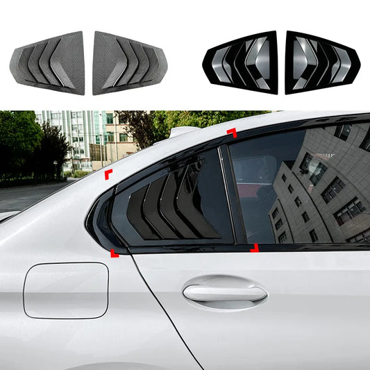 Car Rear Window Triangle Blinds Trim Cover Louver Stickers for BMW 3 Series G20 2019+ 320i 325i 330i Carbon Fiber Car Styling