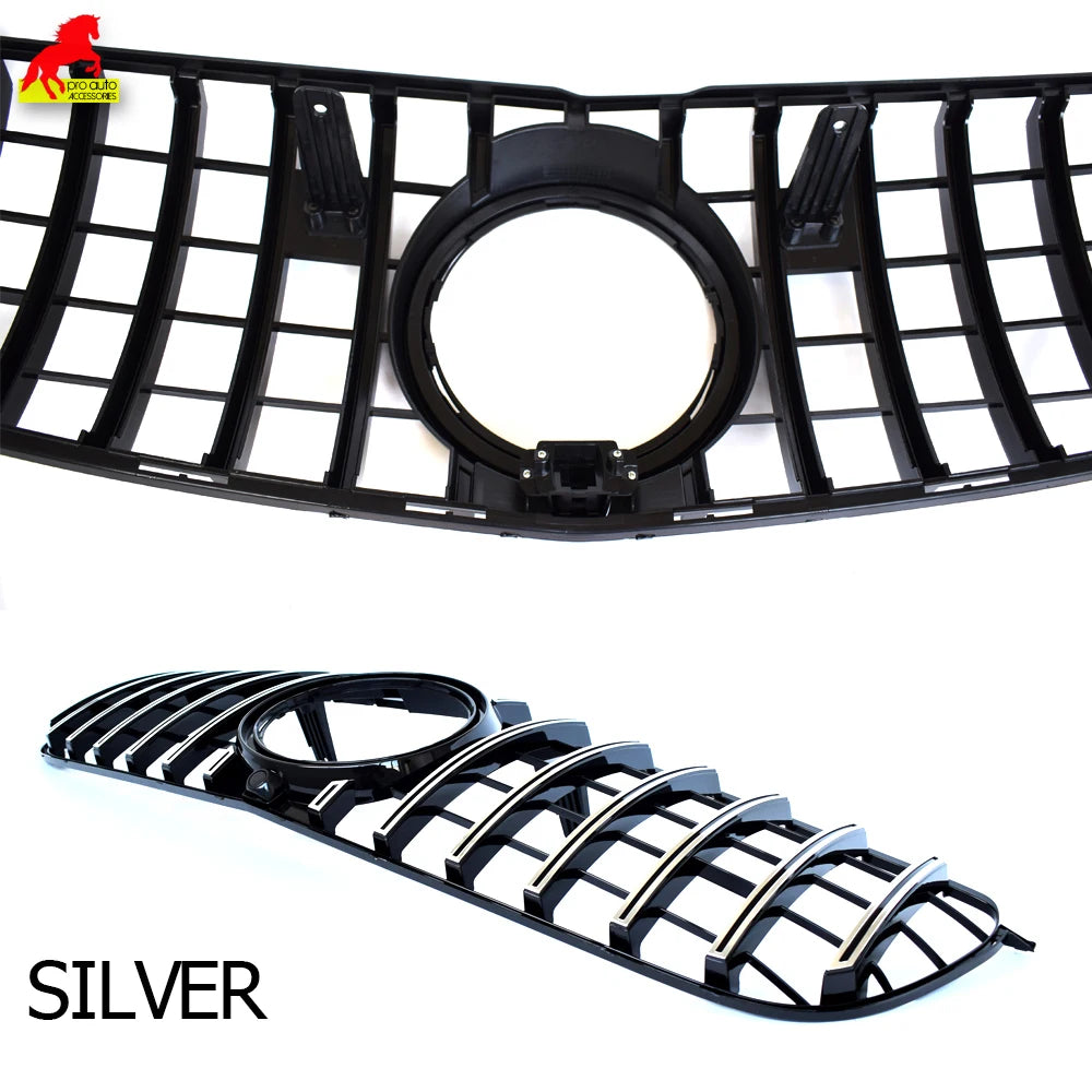 GT X166 Black Silver Front Bumper Grille for Mercedes GLS Class X166 2016 - 2019 GLS 400 GLS 450 GLS 500 Car Racing Grill Tuning