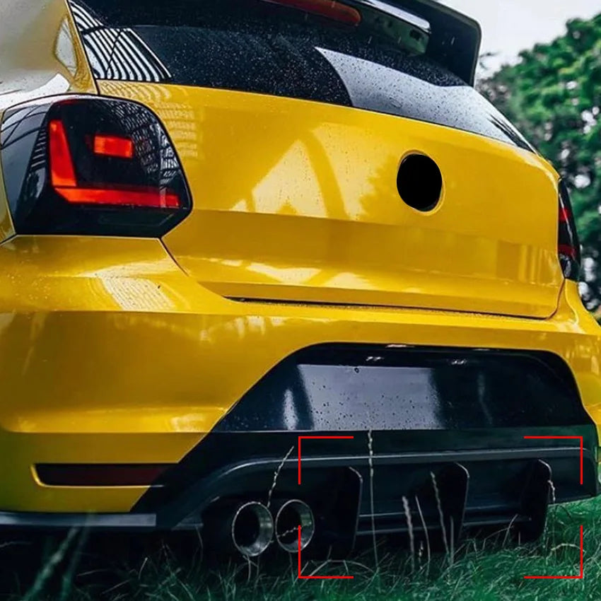 Glossy Black Rear Bumper Splitter Spoiler Rear Canard Air Vent Trim for VW POLO MK5 GTI 2011-2018 Diffuser Car Accessories