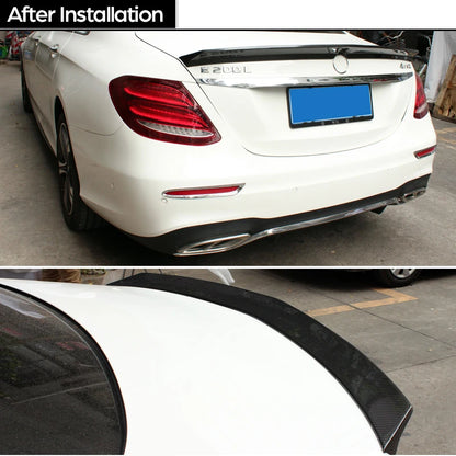 V-shape Carbon Fiber Trunk Spoiler for Mercedes E Class W213 4-Door Sedan 2017 - 2023 E200 E220 E250 E300 E350 E400 E43 E63 AMG