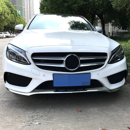 Front Fog Lamp Grille Canards Decorative Covers Stickers for Mercedes Benz C Class W205 2015-2018 Glossy Black Car Accessories