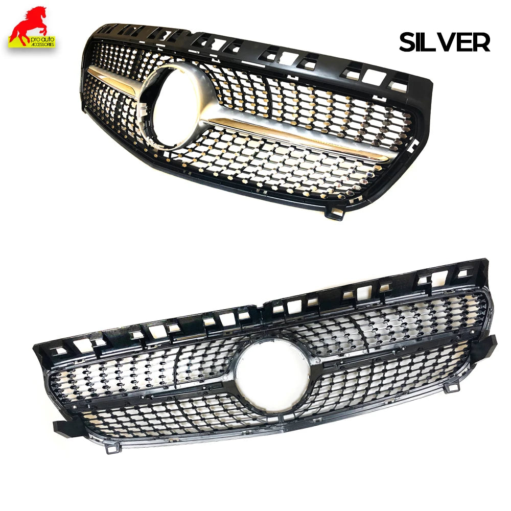 W176  Front Bumper Racing Grille Diamond for Mercedes Benz A Class Pre-facelift W176 2013 - 2015 A180 A200 A220 A250 Car Grills