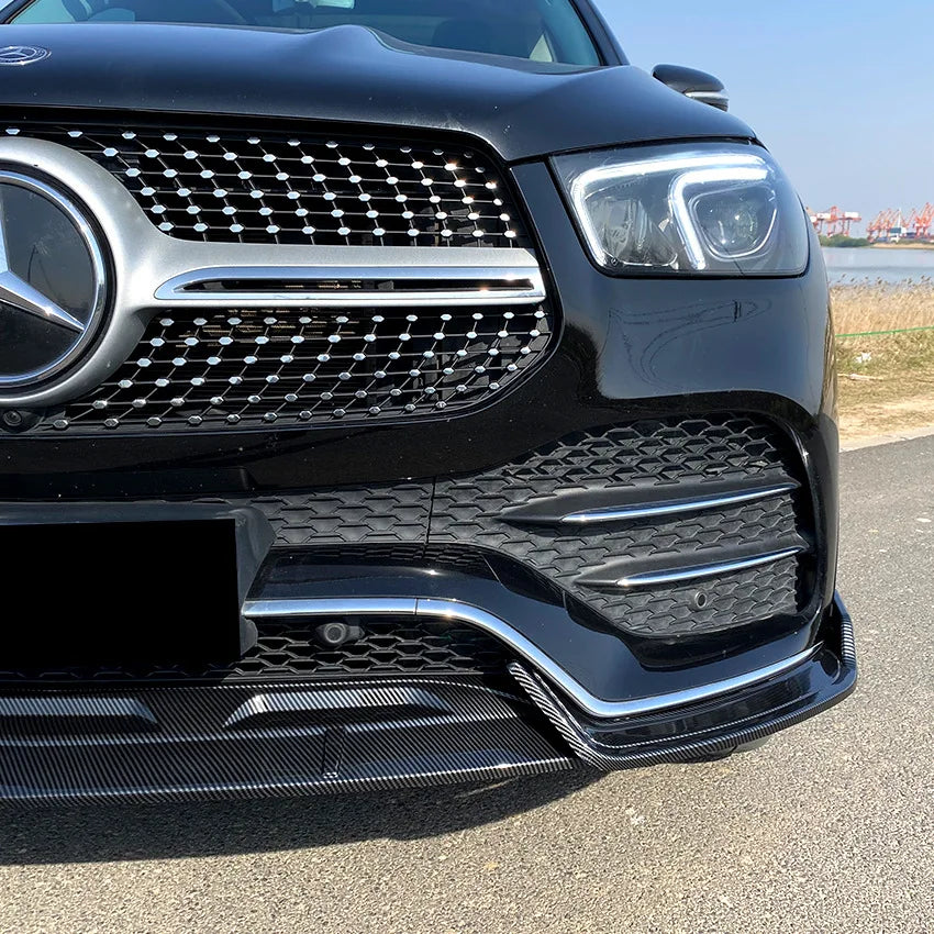 Car Front Lower Bumper Lip Spoiler for Mercedes Benz GLE Class W167 C167 GLE350 GLE450 GLE53 AMG Black Splitter Diffuser Styling