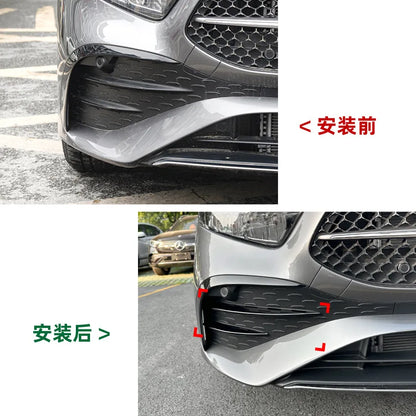 Car Styling Front Fog Light Strips Air Intake Grille Cover Trim Black Strip for Mercedes Benz A Class W177 2023+ A200 A35 AMG