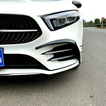 Air Trim Lip Splitters Fog Lamp Cover Trim Stickers for Mercedes A Class W177 A180 A200 A250 A45 Sports Front Bumper 2019 - 2024