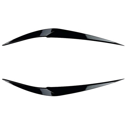 Eyelids Front Headlight Eyebrows Cover Sticker Trim For BMW X1 F48 2015+ Gloosy Black & Carbon Fiber Car Exterior Accessories