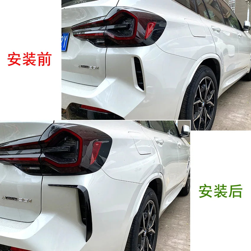 Car Rear Bumper Lip Spoiler Side Wing Air Wind Knife Cover Stickers For BMW X3 G01 LCL M Pack 2022+ Splitter Protector Guard