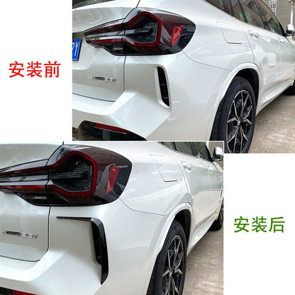 Car Rear Bumper Lip Spoiler Side Wing Air Wind Knife Cover Stickers For BMW X3 G01 LCL M Pack 2022+ Splitter Protector Guard