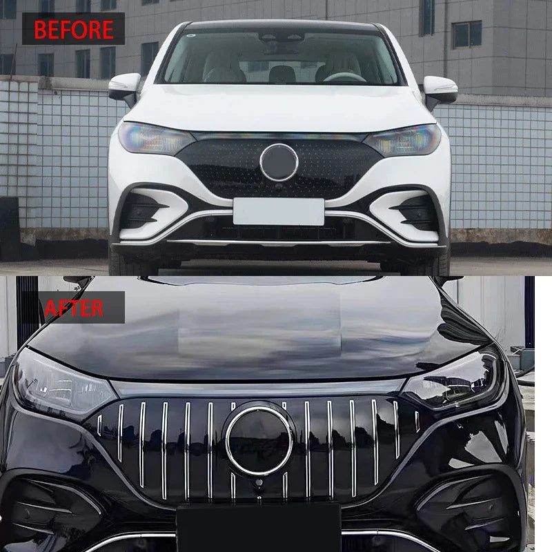 Front Bumper Grill Black GT Grille for Mercedes Benz Electric Off-road Version EQE W294 Vertical Racing Grills Car Styling