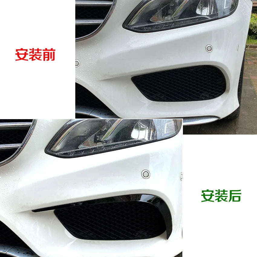 Front Bumper Splitter Side Spoiler For Mercedes Benz E Class W212 AMG 2013-2015 Air Vent Cover Trim Lip 4-Doors Car Accessories