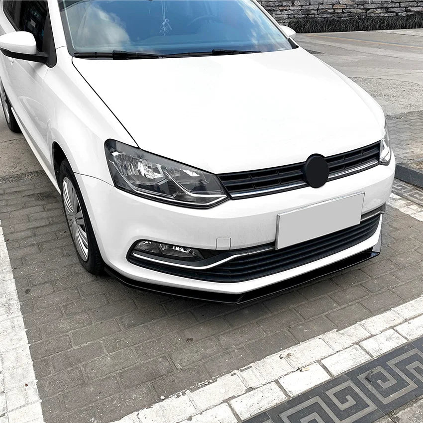 Front Bumper Spoiler Lip Diffuser Splitter For VW Volkswagen Polo 6R 6C 2009-2017 Glossy Black Car Lower Splitter Car Styling