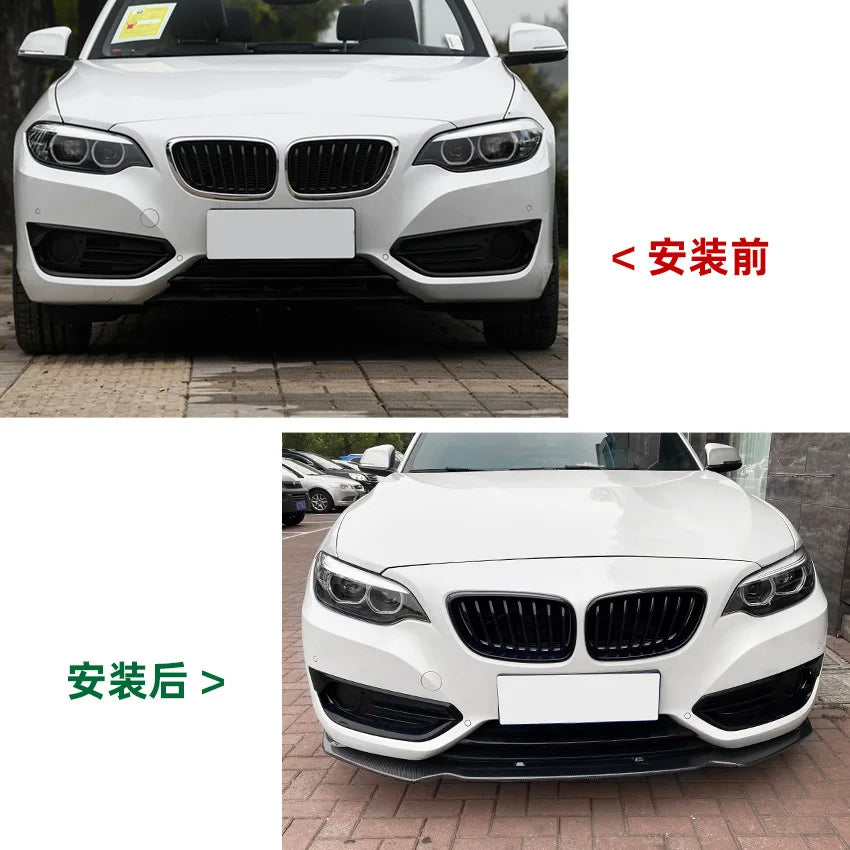 Front Bumper Lip Spoiler Body Kit For BMW 2 Series F22 220i 225i 228i 2014-2019 Splitter Car Accessories Glossy Black Styling