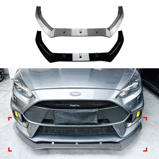 Front Bumpe Lip Glossy Black Splitter Diffuser Guard Body Kit for Ford Focus RS MK3 2015-2018 Auto Decoration Car Accessories