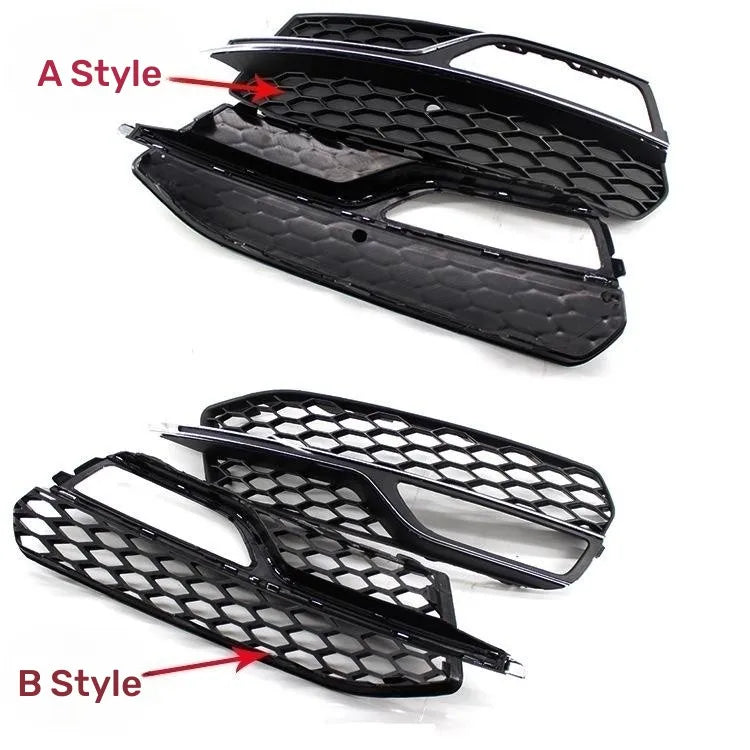 Suitable for 13-16 Audi A3 Sport S3 Front Bumper Fog Light Grille Cover Honeycomb Grill Frame Bumper Mesh Grills Car Accessories