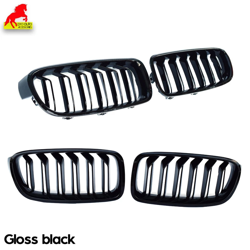 2Pcs Car Style Gloss Black Front Kidney Grill Grille for BMW 3 Series F30 4-Door Saloon F31 5-Door Tourer 320i 325i 330i 340i