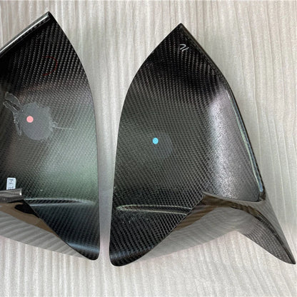 Prepreg Carbon Fiber Wing Side Door Mirror Housing Cover Caps Overlay Sticker Shell 1 Pair for Tesla Model Y Model 3