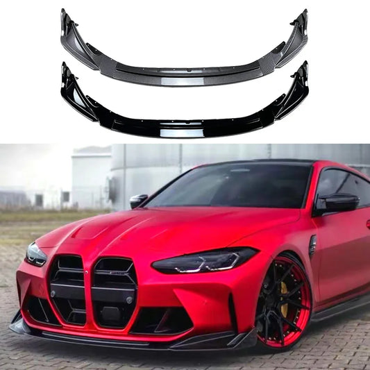 Car Accessories Novelty Front Bumper Lip for BMW M3 G80 M4 G82 2021+ Glossy Black Canards Splitter Trim Guard Auto for Vehicles