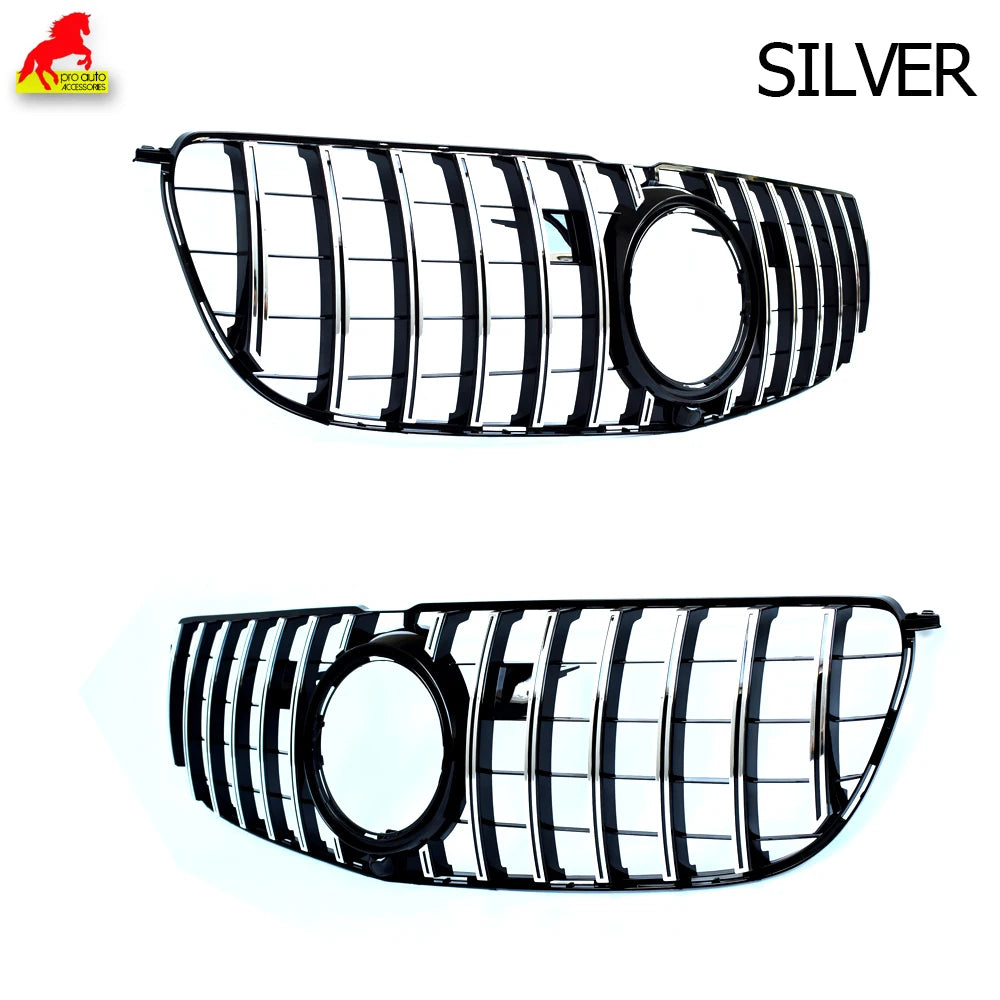 GT X166 Black Silver Front Bumper Grille for Mercedes GLS Class X166 2016 - 2019 GLS 400 GLS 450 GLS 500 Car Racing Grill Tuning