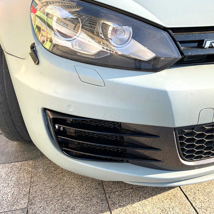 Car Styling Front Bumper Fog Light Strips Canards Air Intake Grille Cover Trim For VW Volkswagen Golf 6 GTI GTD 2009-2012 Black