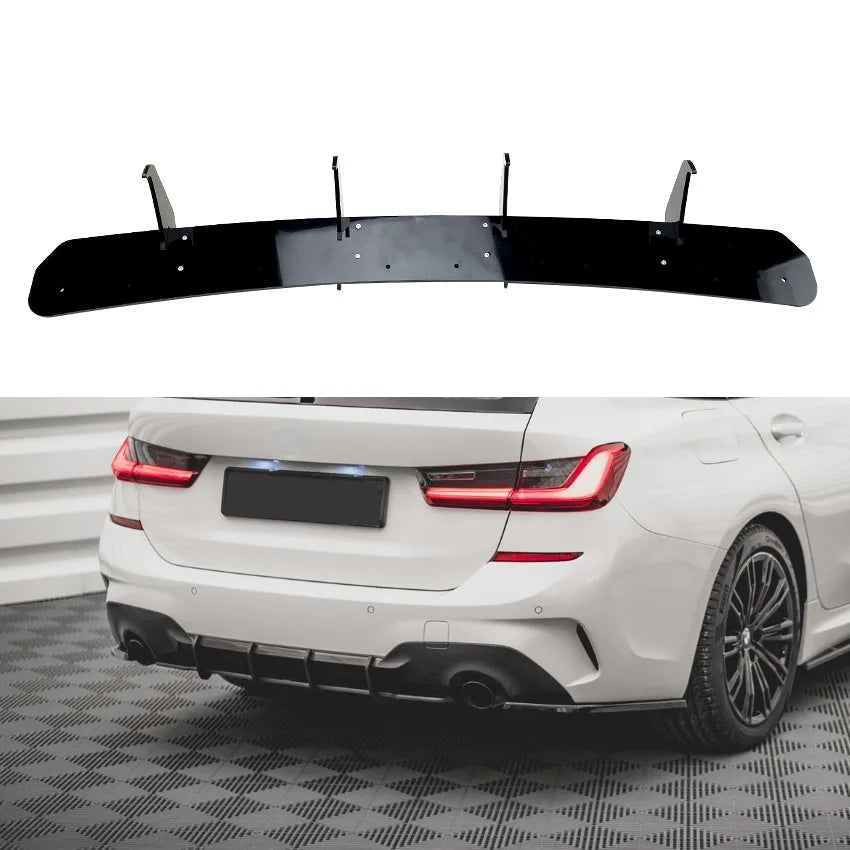 Glossy Black Car Styling Rear Bumper Lip Diffuser Spoiler Splitter for BMW 3 Series G20 320i 325i 330i 2019+ Canards Accessories