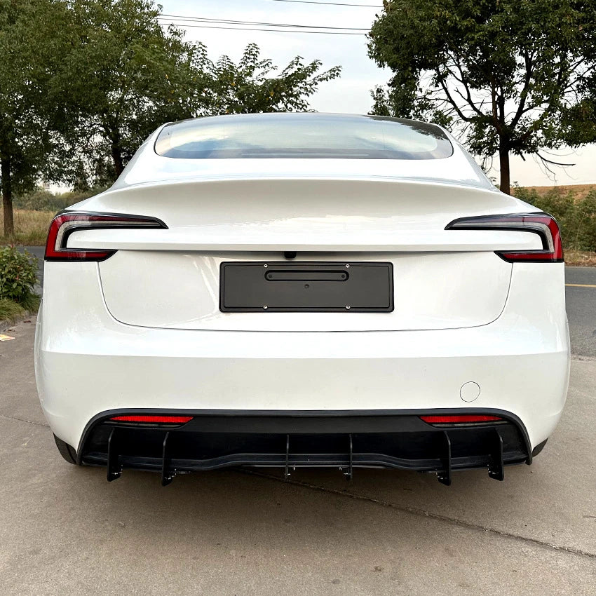 Rear Bumper Lip Glossy Black Canards Diffuser Air Vent Trim Fog Light Cover for Tesla Model 3 2023+ Splitter Kit Car Styling