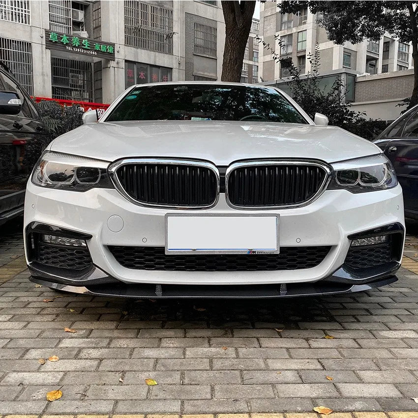 Car Front Bumper Lip Body Kit Spoiler Canard Splitter Diffuser Carbon Fiber for BMW 5 Series G30 M Sport Pre-Facelift 2018-2020